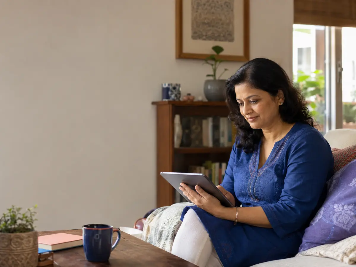 A professional reflecting on her experience during a guided career assessment