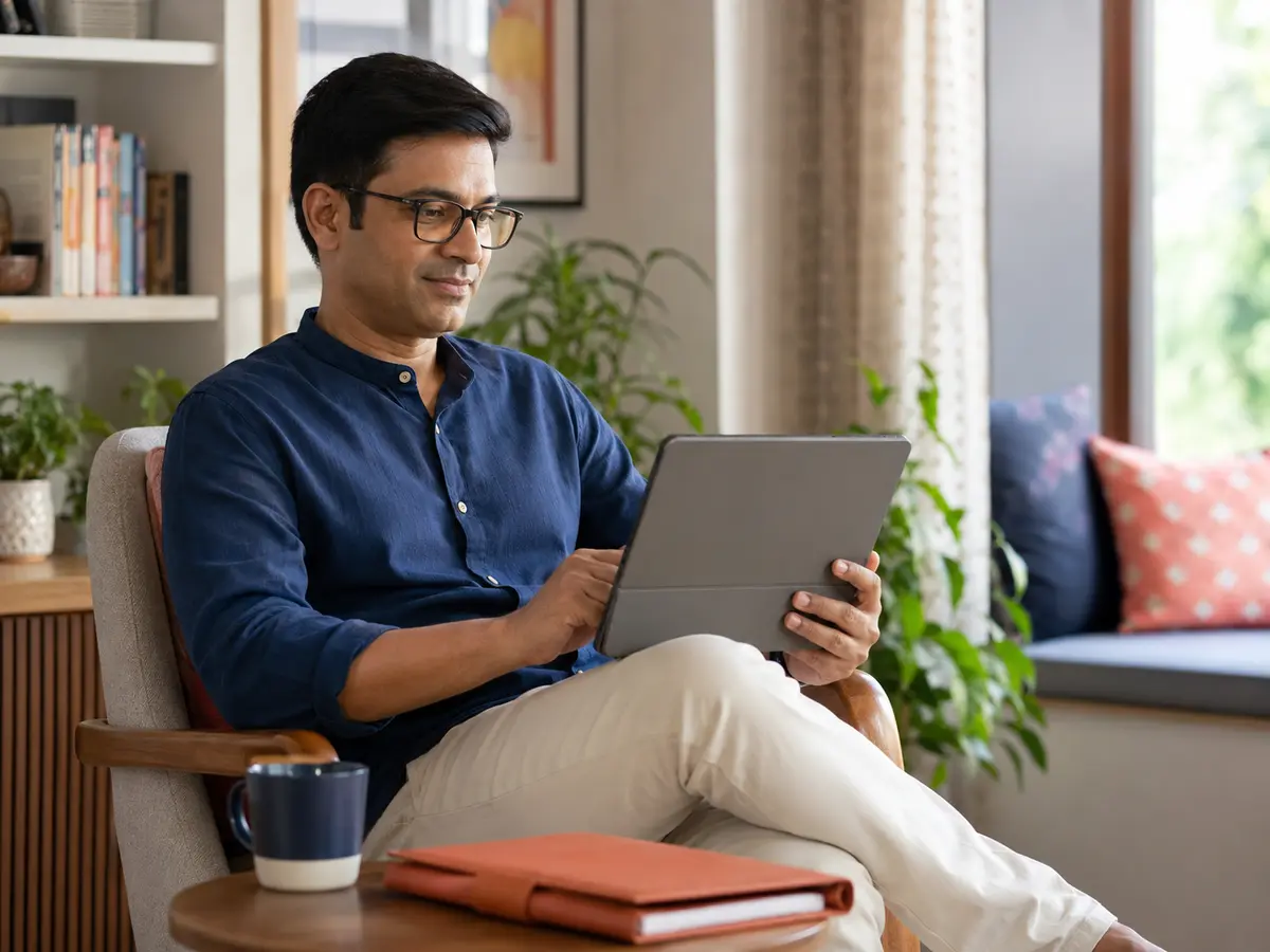 A professional confidently controlling private career information