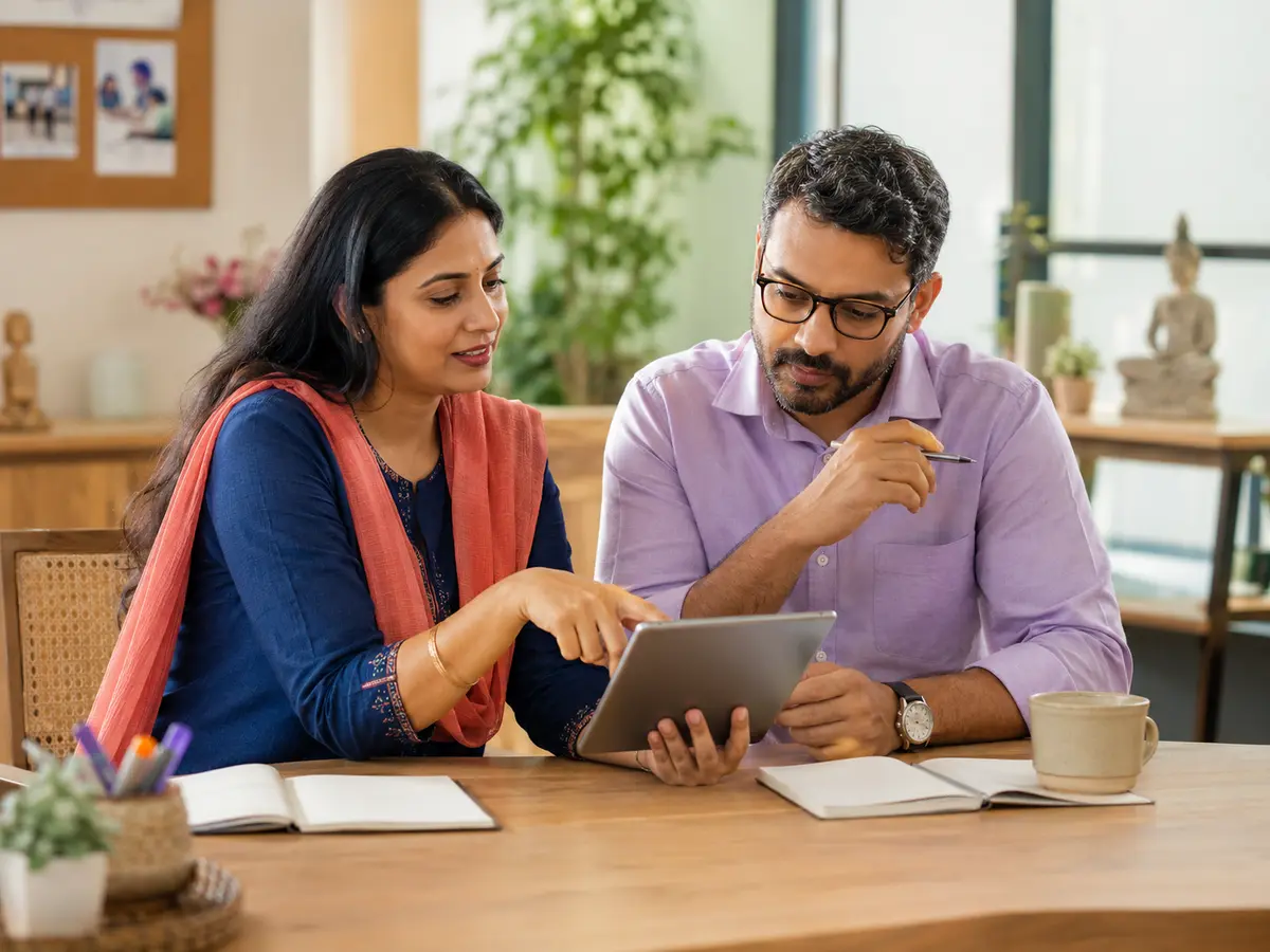 A professional and advisor reviewing explainable AI career guidance