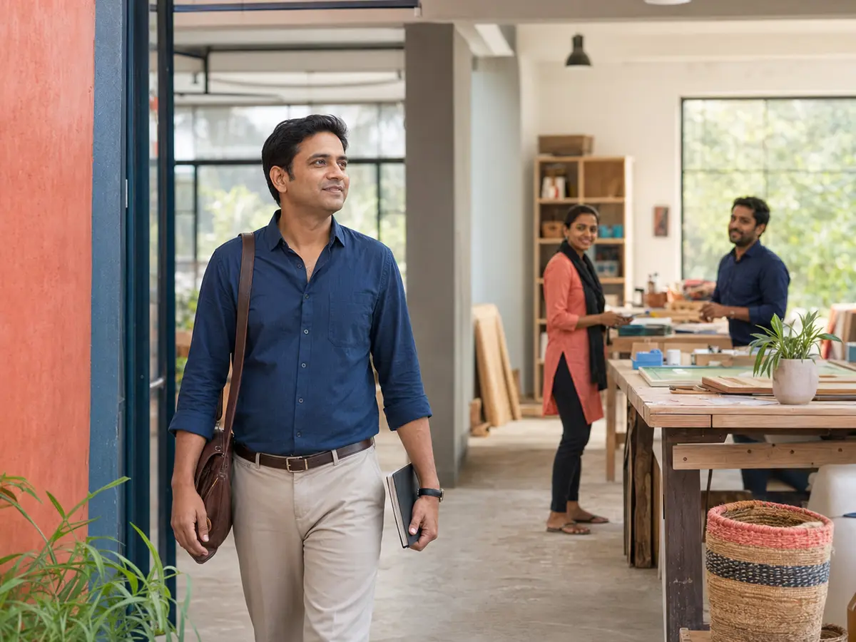 A professional beginning a confident new chapter after career disruption